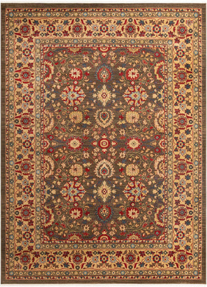 Light Brown 9' x 12' Edinburgh Rectangle Area Rug 100% Polypropylene Easy Clean With Cotton Backing Traditional Classic Design Carpet for Living, Dining Room, Office for Sale at Rug Engine