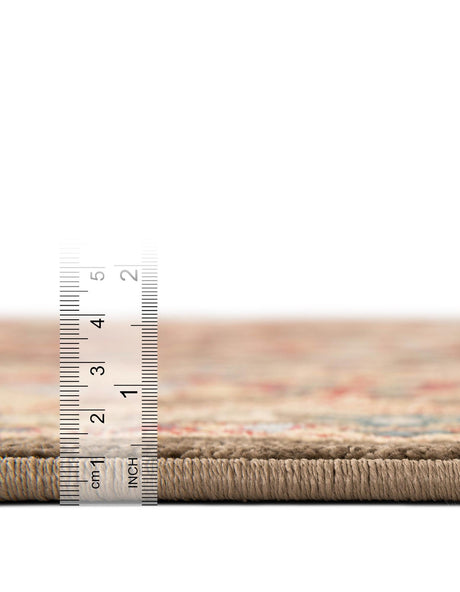 Light Brown 6' 1 x 6' 1 Edinburgh Round Area Rug 100% Polypropylene Easy Clean With Cotton Backing Traditional Classic Design Carpet for Living, Dining Room, Office for Sale at Rug Engine