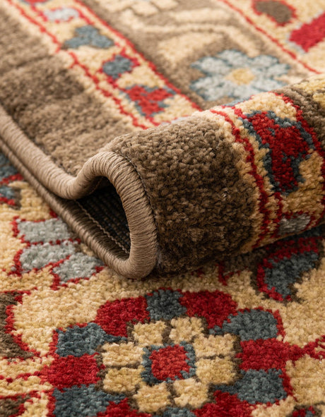 Light Brown 8' x 8' Edinburgh Round Area Rug 100% Polypropylene Easy Clean With Cotton Backing Traditional Classic Design Carpet for Living, Dining Room, Office for Sale at Rug Engine