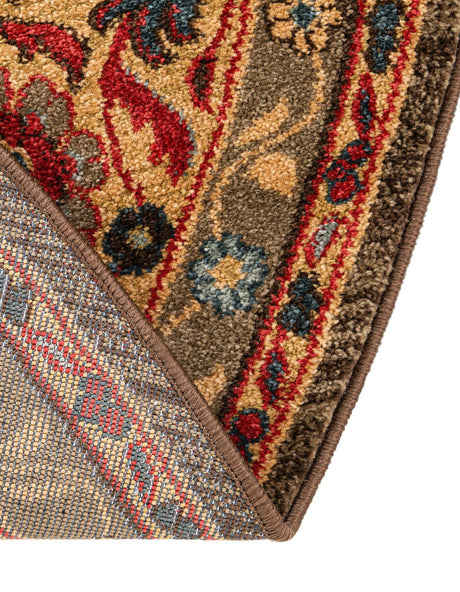 Light Brown 8' x 8' Edinburgh Round Area Rug 100% Polypropylene Easy Clean With Cotton Backing Traditional Classic Design Carpet for Living, Dining Room, Office for Sale at Rug Engine