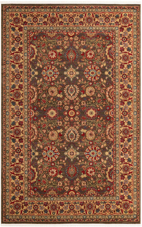 Light Brown 5' 1 x 8' Edinburgh Rectangle Area Rug 100% Polypropylene Easy Clean With Cotton Backing Traditional Classic Design Carpet for Living, Dining Room, Office for Sale at Rug Engine