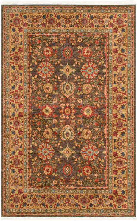 Light Brown 6' 1 x 9' Edinburgh Rectangle Area Rug 100% Polypropylene Easy Clean With Cotton Backing Traditional Classic Design Carpet for Living, Dining Room, Office for Sale at Rug Engine