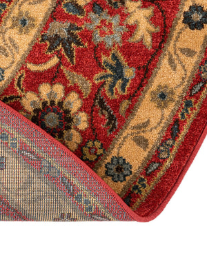 Red 8' x 8' Edinburgh Round Area Rug 100% Polypropylene Easy Clean With Cotton Backing Traditional Classic Design Carpet for Living, Dining Room, Office for Sale at Rug Engine