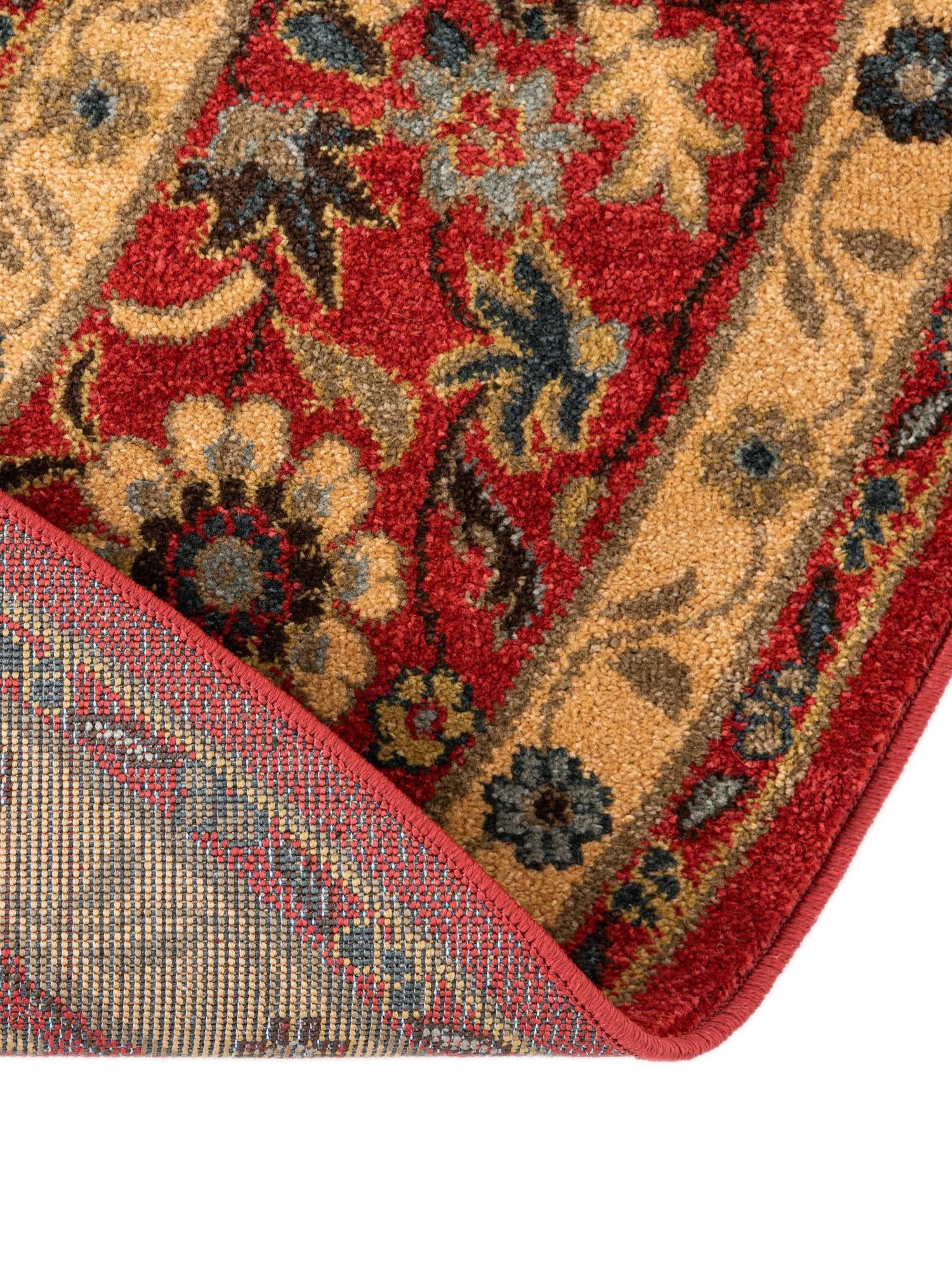 Red 6' 1 x 6' 1 Edinburgh Round Area Rug 100% Polypropylene Easy Clean With Cotton Backing Traditional Classic Design Carpet for Living, Dining Room, Office for Sale at Rug Engine