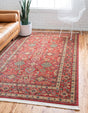 Red 7' 1 x 10' Edinburgh Rectangle Area Rug 100% Polypropylene Easy Clean With Cotton Backing Traditional Classic Design Carpet for Living, Dining Room, Office for Sale at Rug Engine