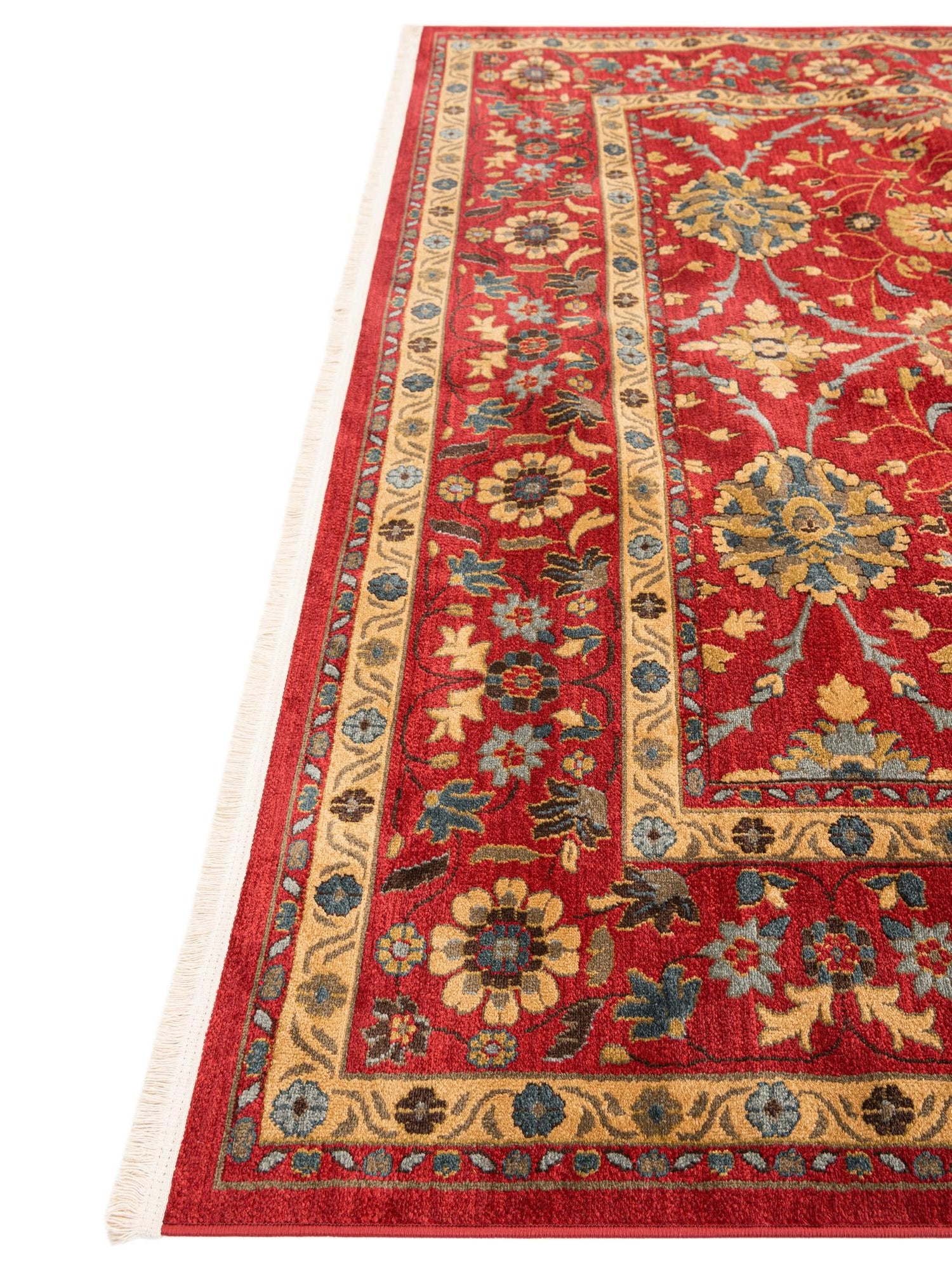 Red 7' 1 x 10' Edinburgh Rectangle Area Rug 100% Polypropylene Easy Clean With Cotton Backing Traditional Classic Design Carpet for Living, Dining Room, Office for Sale at Rug Engine