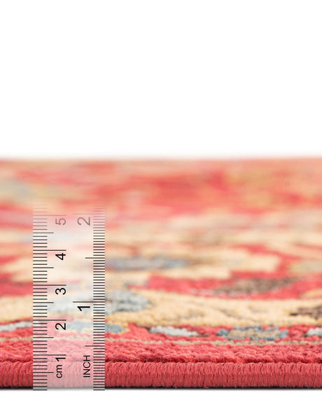 Red 8' x 8' Edinburgh Square Area Rug 100% Polypropylene Easy Clean With Cotton Backing Traditional Classic Design Carpet for Living, Dining Room, Office for Sale at Rug Engine