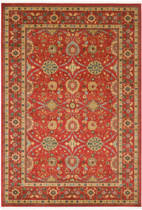 Red 8' x 11' Edinburgh Rectangle Area Rug 100% Polypropylene Easy Clean With Cotton Backing Traditional Classic Design Carpet for Living, Dining Room, Office for Sale at Rug Engine