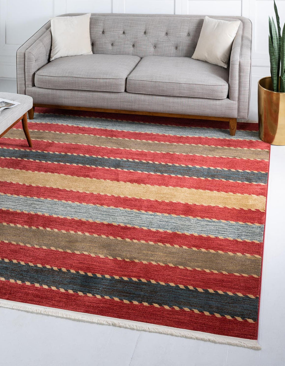 Multicolor 10' x 10' Fars Square Area Rug 100% Polypropylene Unique Tr ...