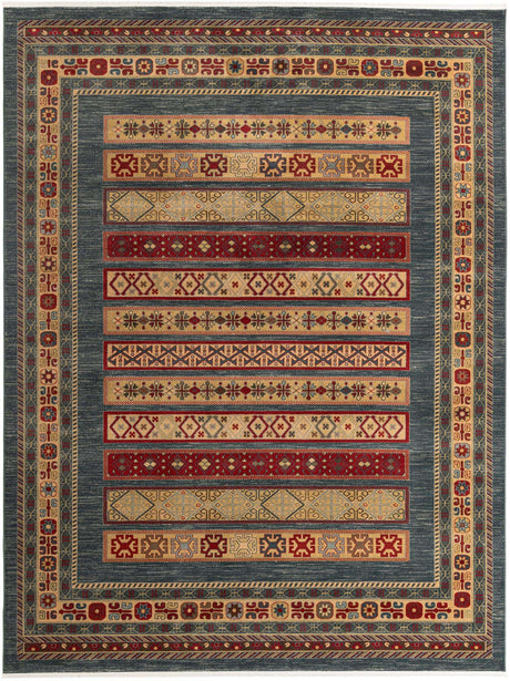 Blue 10' x 13' 1 Fars Rectangle Area Rug 100% Polypropylene Unique Traditional Carpet for Classical Living, Dining Room & Office Spaces for Sale at Rug Engine