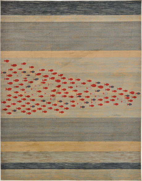 Blue 10' x 13' 1 Fars Rectangle Area Rug 100% Polypropylene Unique Traditional Carpet for Classical Living, Dining Room & Office Spaces for Sale at Rug Engine