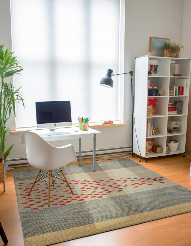 Blue 6' 1 x 6' 1 Fars Square Area Rug 100% Polypropylene Unique Traditional Carpet for Classical Living, Dining Room & Office Spaces for Sale at Rug Engine