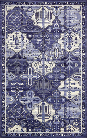 Blue 10' 6 x 16' 5 La Jolla Rectangle Area Rug 100% Polypropylene Traditional Pattern Easy Clean Carpet for Living, Dining, Bedroom, Office for Sale at Rug Engine