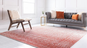 Red 7' 10 x 7' 10 Del Mar Square Area Rug 100% Polypropylene Easy Clean Stain Resistant Vivid Modern Carpet Mat for Home Decor Interior Designing for Sale at Rug Engine