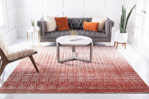 Red 7' 10 x 7' 10 Del Mar Square Area Rug 100% Polypropylene Easy Clean Stain Resistant Vivid Modern Carpet Mat for Home Decor Interior Designing for Sale at Rug Engine