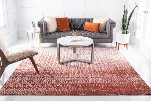 Red 7' 10 x 7' 10 Del Mar Square Area Rug 100% Polypropylene Easy Clean Stain Resistant Vivid Modern Carpet Mat for Home Decor Interior Designing for Sale at Rug Engine