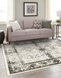 Ivory and Gray 7' 10 x 7' 10 La Jolla Square Area Rug 100% Polypropylene Traditional Pattern Easy Clean Carpet for Living, Dining, Bedroom, Office for Sale at Rug Engine