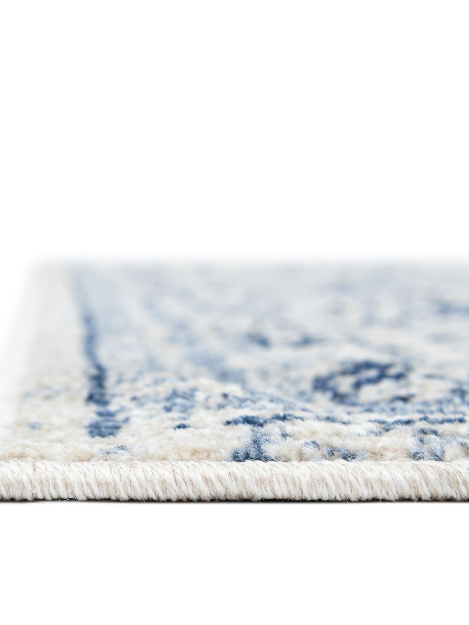 Ivory Blue 10' x 10' La Jolla Square Area Rug 100% Polypropylene Traditional Pattern Easy Clean Carpet for Living, Dining, Bedroom, Office for Sale at Rug Engine