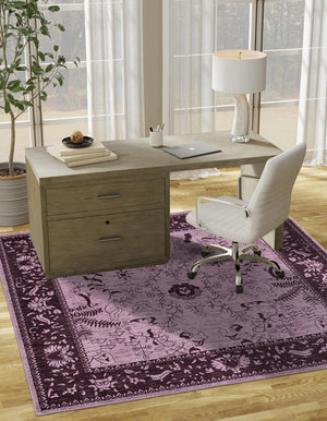Purple 10' x 10' La Jolla Square Area Rug 100% Polypropylene Traditional Pattern Easy Clean Carpet for Living, Dining, Bedroom, Office for Sale at Rug Engine