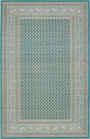 Turquoise 5' 1 x 8' Williamsburg Rectangle Area Rug 100% Polypropylene With Cotton Backing Durable Easy Clean Stain Resistant Carpet for Sale at Rug Engine