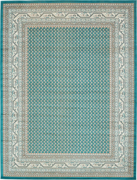 Turquoise 9' x 12' 2 Williamsburg Rectangle Area Rug 100% Polypropylene With Cotton Backing Durable Easy Clean Stain Resistant Carpet for Sale at Rug Engine