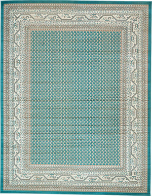 Turquoise 10' x 13' 1 Williamsburg Rectangle Area Rug 100% Polypropylene With Cotton Backing Durable Easy Clean Stain Resistant Carpet for Sale at Rug Engine