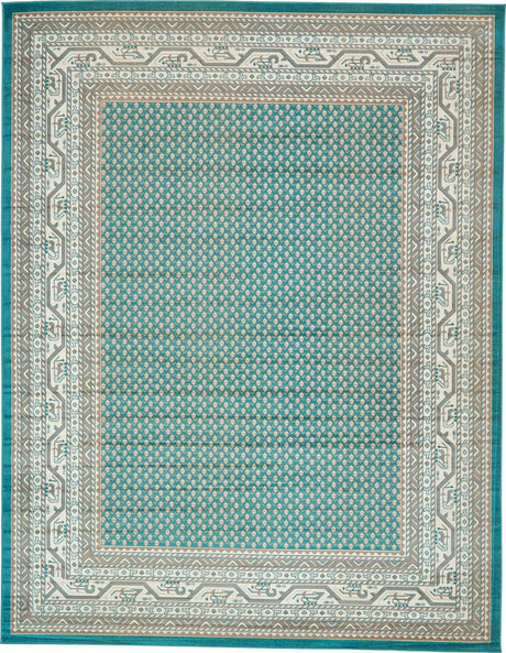 Turquoise 10' x 13' 1 Williamsburg Rectangle Area Rug 100% Polypropylene With Cotton Backing Durable Easy Clean Stain Resistant Carpet for Sale at Rug Engine