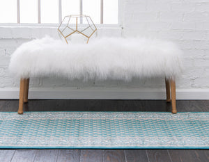 Turquoise 2' x 6' Williamsburg Runner Area Rug 100% Polypropylene With Cotton Backing Durable Easy Clean Stain Resistant Carpet for Sale at Rug Engine