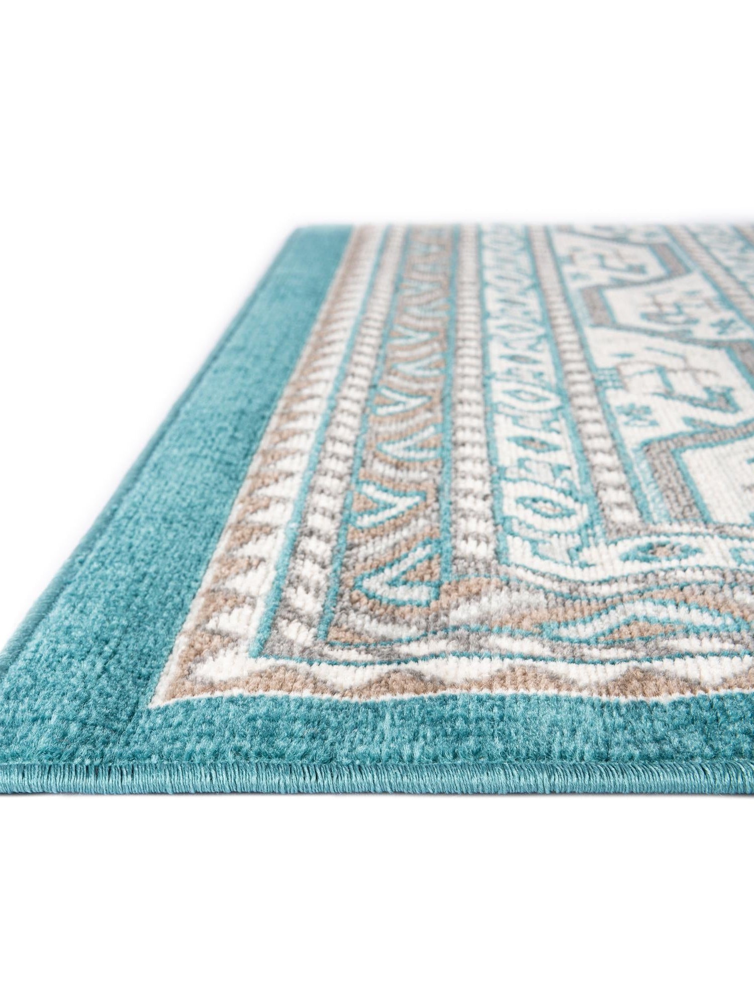 Turquoise 2' 9 x 9' 10 Williamsburg Runner Area Rug 100% Polypropylene With Cotton Backing Durable Easy Clean Stain Resistant Carpet for Sale at Rug Engine