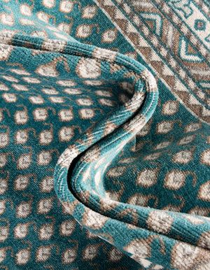 Turquoise 2' 9 x 9' 10 Williamsburg Runner Area Rug 100% Polypropylene With Cotton Backing Durable Easy Clean Stain Resistant Carpet for Sale at Rug Engine