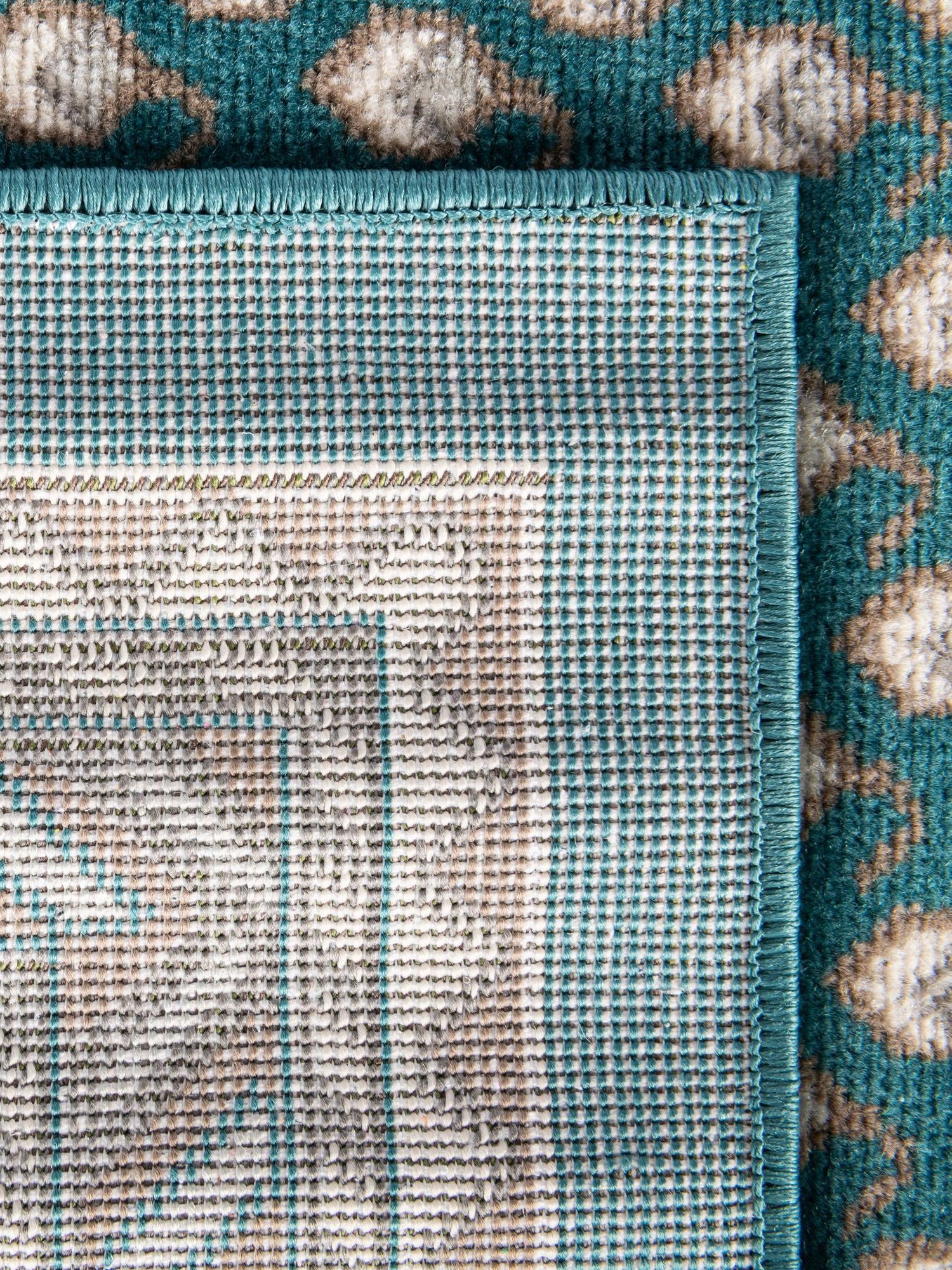 Turquoise 2' x 6' Williamsburg Runner Area Rug 100% Polypropylene With Cotton Backing Durable Easy Clean Stain Resistant Carpet for Sale at Rug Engine