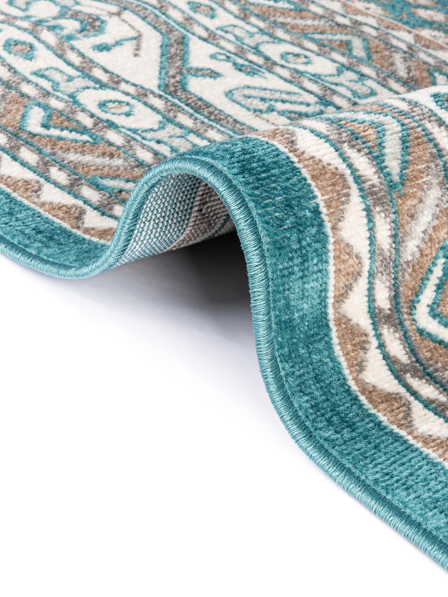 Turquoise 2' x 6' Williamsburg Runner Area Rug 100% Polypropylene With Cotton Backing Durable Easy Clean Stain Resistant Carpet for Sale at Rug Engine