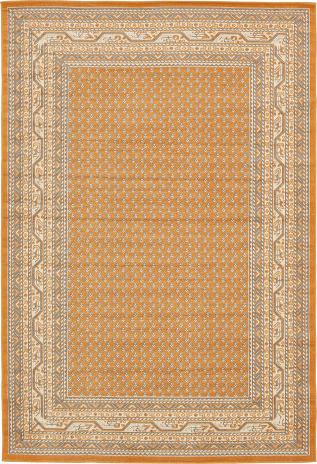 Orange 6' 1 x 9' Williamsburg Rectangle Area Rug 100% Polypropylene With Cotton Backing Durable Easy Clean Stain Resistant Carpet for Sale at Rug Engine