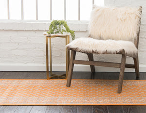 Orange 2' 9 x 9' 10 Williamsburg Runner Area Rug 100% Polypropylene With Cotton Backing Durable Easy Clean Stain Resistant Carpet for Sale at Rug Engine