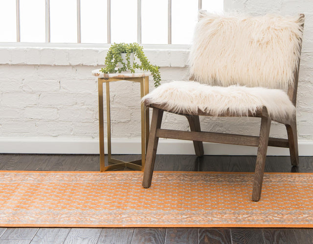 Orange 2' 9 x 9' 10 Williamsburg Runner Area Rug 100% Polypropylene With Cotton Backing Durable Easy Clean Stain Resistant Carpet for Sale at Rug Engine
