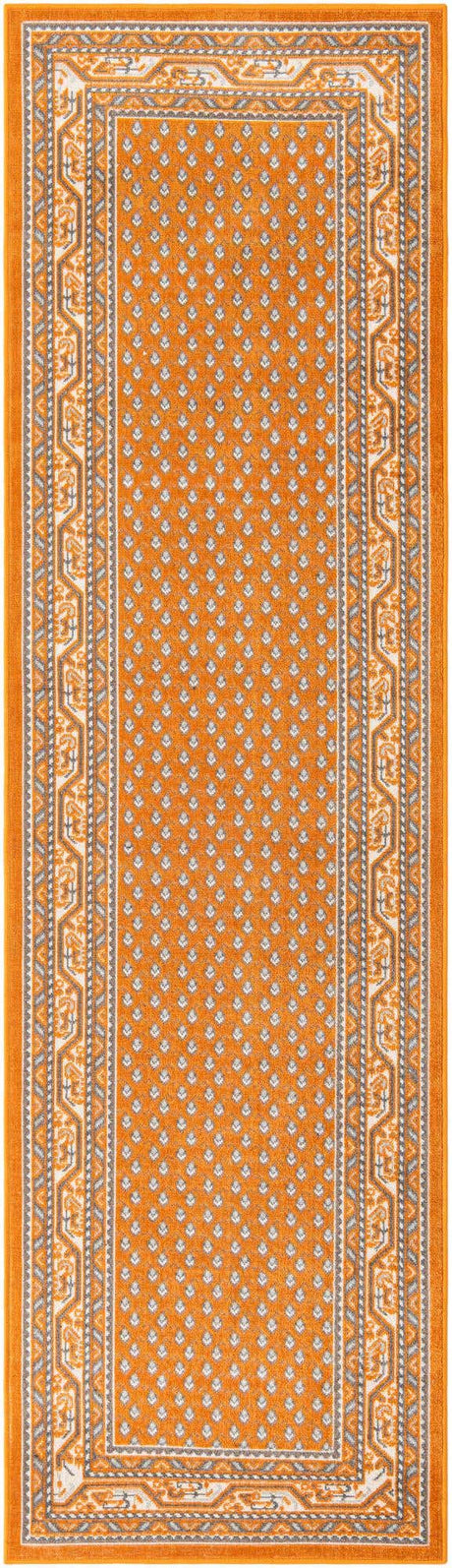 Orange 2' 9 x 9' 10 Williamsburg Runner Area Rug 100% Polypropylene With Cotton Backing Durable Easy Clean Stain Resistant Carpet for Sale at Rug Engine