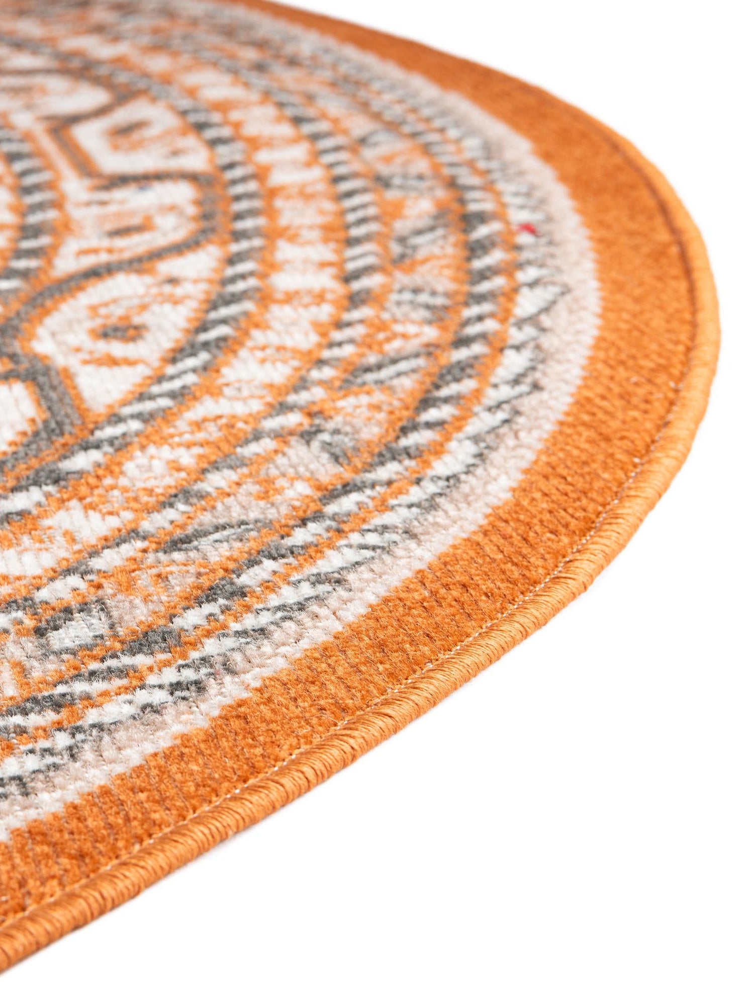 Orange 8' x 8' Williamsburg Round Area Rug 100% Polypropylene With Cotton Backing Durable Easy Clean Stain Resistant Carpet for Sale at Rug Engine