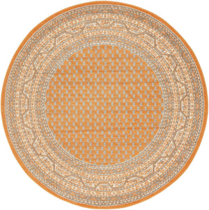 Orange 8' x 8' Williamsburg Round Area Rug 100% Polypropylene With Cotton Backing Durable Easy Clean Stain Resistant Carpet for Sale at Rug Engine