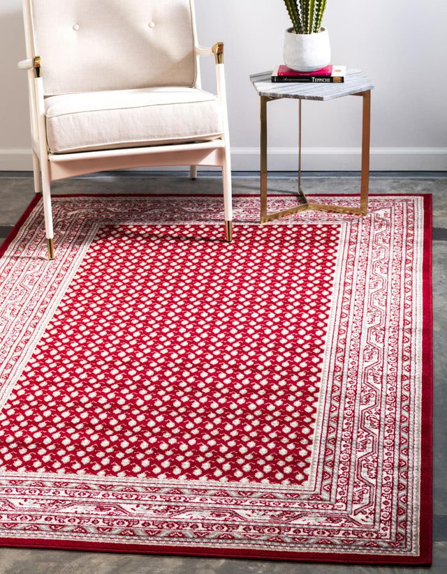 Red 4' 1 x 6' 1 Williamsburg Rectangle Area Rug 100% Polypropylene With Cotton Backing Durable Easy Clean Stain Resistant Carpet for Sale at Rug Engine