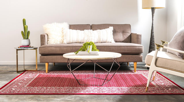 Red 5' 1 x 8' Williamsburg Rectangle Area Rug 100% Polypropylene With Cotton Backing Durable Easy Clean Stain Resistant Carpet for Sale at Rug Engine