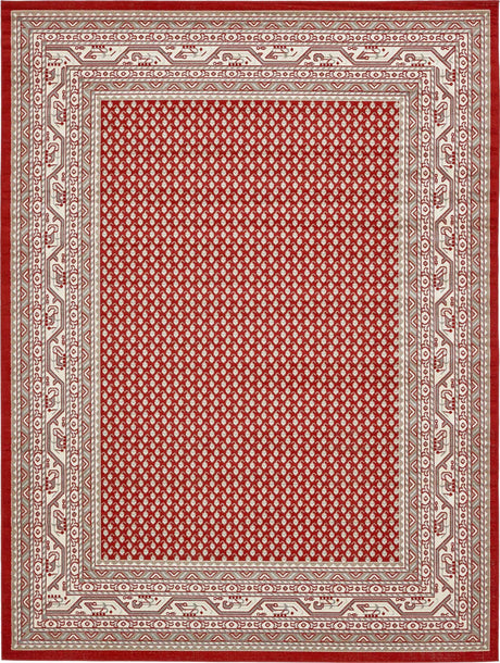 Red 9' x 12' 2 Williamsburg Rectangle Area Rug 100% Polypropylene With Cotton Backing Durable Easy Clean Stain Resistant Carpet for Sale at Rug Engine