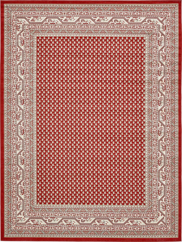 Red 9' x 12' 2 Williamsburg Rectangle Area Rug 100% Polypropylene With Cotton Backing Durable Easy Clean Stain Resistant Carpet for Sale at Rug Engine