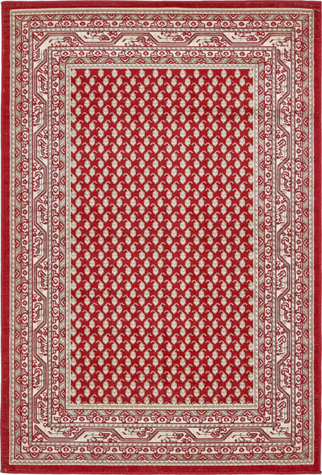 Red 4' 1 x 6' 1 Williamsburg Rectangle Area Rug 100% Polypropylene With Cotton Backing Durable Easy Clean Stain Resistant Carpet for Sale at Rug Engine
