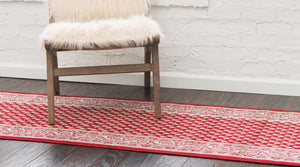Red 2' 9 x 9' 10 Williamsburg Runner Area Rug 100% Polypropylene With Cotton Backing Durable Easy Clean Stain Resistant Carpet for Sale at Rug Engine