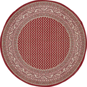 Red 8' x 8' Williamsburg Round Area Rug 100% Polypropylene With Cotton Backing Durable Easy Clean Stain Resistant Carpet for Sale at Rug Engine