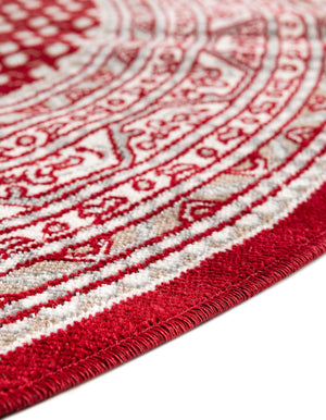 Red 5' 1 x 5' 1 Williamsburg Round Area Rug 100% Polypropylene With Cotton Backing Durable Easy Clean Stain Resistant Carpet for Sale at Rug Engine