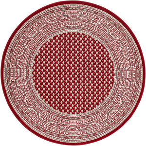 Red 5' 1 x 5' 1 Williamsburg Round Area Rug 100% Polypropylene With Cotton Backing Durable Easy Clean Stain Resistant Carpet for Sale at Rug Engine
