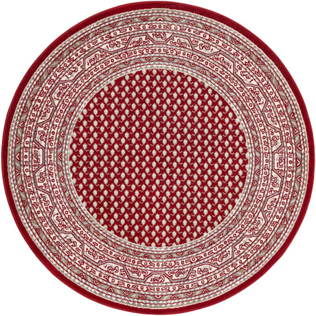 Red 5' 1 x 5' 1 Williamsburg Round Area Rug 100% Polypropylene With Cotton Backing Durable Easy Clean Stain Resistant Carpet for Sale at Rug Engine