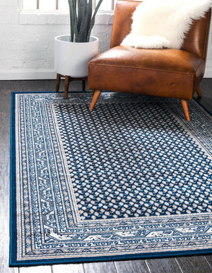 Blue 8' x 10' Williamsburg Rectangle Area Rug 100% Polypropylene With Cotton Backing Durable Easy Clean Stain Resistant Carpet for Sale at Rug Engine