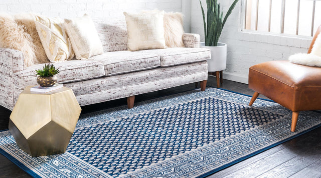 Blue 9' x 12' Williamsburg Rectangle Area Rug 100% Polypropylene With Cotton Backing Durable Easy Clean Stain Resistant Carpet for Sale at Rug Engine